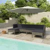 Image de Salon de jardin Vidaxl resine tressee gris 6 pieces 69 x 60 x 67 6 personnes