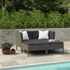 Image de Salon de jardin Vidaxl resine tressee gris 4 pieces x 69 x 69 4 personnes