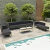 Image de Salon de jardin 10 pcs avec coussins Résine tressée Gris