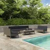 Image de Salon de jardin modulable Vidaxl resine tressee gris 10 pieces 8 personnes