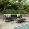 Image de Salon de jardin modulable Vidaxl resine tressee gris 6 pieces 69 x 60 x 69 4 personnes