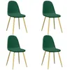 Image de Lot de 4 chaise vidaxl interieur non pliable H. 87 cm en plastique vert
