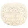 Image de Pouf fait à la main en macramé 45x30 cm Coton