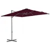Image de vidaXL Zweefparasol met stalen paal 250x250 cm bordeauxrood312308