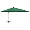Image de vidaXL Zweefparasol met paal en LED-verlichting 300 cm groen312345