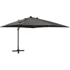 Image de vidaXL Zweefparasol met paal en LED-verlichting 300 cm antracietkleur312346