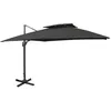 Image de vidaXL Zweefparasol met dubbel dak 300x300 cm zwart312376