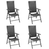 Image de Lot de 4 chaise vidaxl exterieur non pliable H. 105 cm en resine tressee noir
