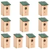 Image de Nichoirs en bois - vidaXL - 10 pcs - 12x12x22 cm - Trou d'entrée 3 cm - Brun
