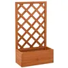 Image de vidaXL Jardinière à treillis de jardin Orange 50x25x90cm Bois de sapin