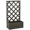 Image de vidaXL Jardinière à treillis de jardin Gris 50x25x90 cm Bois de sapin