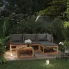 Image de Salon de jardin modulable Vidaxl bois massif gris 5 pieces 70 x 68 x 60 4 personnes