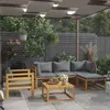 Image de Salon de jardin modulable Vidaxl bois massif gris 6 pieces 70 x 68 x 60 6 personnes
