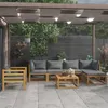 Image de Salon de jardin 7 pcs avec coussin Bois d acacia solide