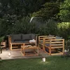 Image de Salon de jardin modulable Vidaxl gris bois massif 5 pieces 70 x 68 x 60 cm 5 personnes