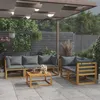 Image de Salon de jardin modulable Vidaxl gris bois massif 6 pieces 70 x 68 x 60 cm 5 personnes