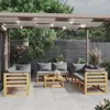Image de Salon de jardin modulable vidaxl Bois massif 9 personnes 9 pieces