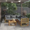 Image de Salon de jardin modulable Vidaxl bois massif gris 4 pieces 5 personnes