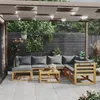 Image de Salon de jardin modulable Vidaxl bois massif gris 8 pieces 8 personnes