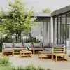 Image de Salon de jardin 12 pcs avec coussin Bois d acacia solide