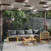 Image de Salon de jardin modulable Vidaxl 5 personnes bois massif 6 pieces 70 x 68 x 60 cm gris