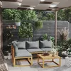 Image de Salon de jardin modulable Vidaxl gris bois massif 3 personnes 70 x 68 x 60 cm 5 pieces