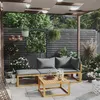 Image de Salon de jardin 4 pcs avec coussin bois d'acacia solide