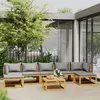 Image de Salon de jardin modulable Vidaxl 7 personnes 8 pieces bois massif 70 x 68 x 60 cm gris