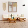 Image de Salon de jardin modulable Vidaxl 5 personnes 6 pieces bois massif 70 x 68 x 60 cm beige