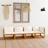 Image de Canapé de jardin à 4 places avec coussin Crème Bois d acacia