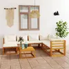 Image de Salon de jardin modulable Vidaxl bois massif beige 4 pieces 7 personnes