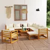 Image de Salon de jardin modulable vidaxl bois massif 12 personnes 12 pieces