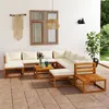 Image de Salon de jardin modulable vidaxl bois massif 10 personnes 12 pieces