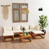 Image de Salon de jardin modulable Vidaxl bois massif beige 3 pieces 6 personnes