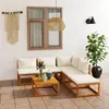 Image de Salon de jardin modulable Vidaxl bois massif beige 2 pieces 5 personnes