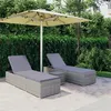 Image de Chaises longues de jardin table à thé 3 pcs Résine tressée Gris