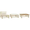 Image de Salon de jardin modulable vidaxl bambou 2 personnes 3 pieces