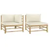 Image de Salon de jardin Vidaxl bambou beige 2 pieces 2 personnes