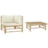 Image de vidaXL 2-delige Loungeset met cràmewitte kussens bamboe313144