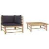 Image de Salon de jardin modulable Vidaxl bambou gris 2 pieces 70 x 65 x 60 1 personnes
