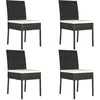 Image de Chaises à manger de jardin lot de 4 Résine tressée Noir