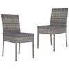 Image de Chaises à manger de jardin lot de 2 Résine tressée Gris