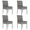Image de Chaises à manger de jardin lot de 4 Résine tressée Gris