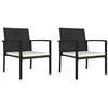 Image de Chaises à manger de jardin lot de 2 Résine tressée Noir