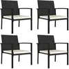 Image de Chaises à manger de jardin lot de 4 Résine tressée Noir