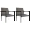 Image de Lot de 2 chaise vidaxl exterieur empilable non pliable en resine tressee H. 83 cm gris
