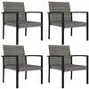 Image de Chaises à manger de jardin lot de 4 Résine tressée Gris