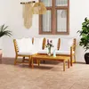 Image de Salon de jardin 4 pcs avec coussin Crème Bois d acacia solide