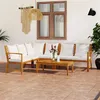Image de Salon de jardin 5 pcs avec coussin Crème Bois d acacia solide