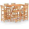 Image de Salon de jardin Vidaxl bois massif marron 7 pieces 140.0 x 70 x 104 6 personnes
